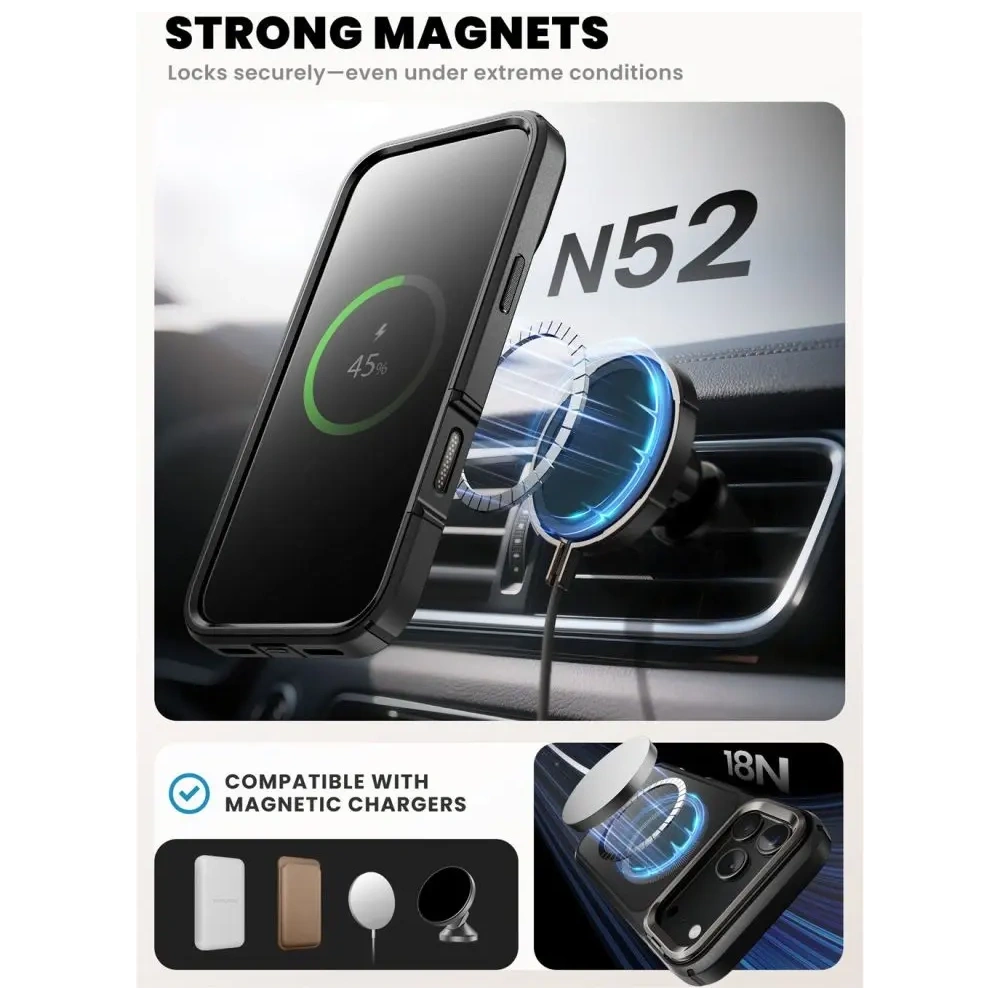 Etui Supcase IBLSN Ares Flip Mag MagSafe do Apple iPhone 17 Pro Black