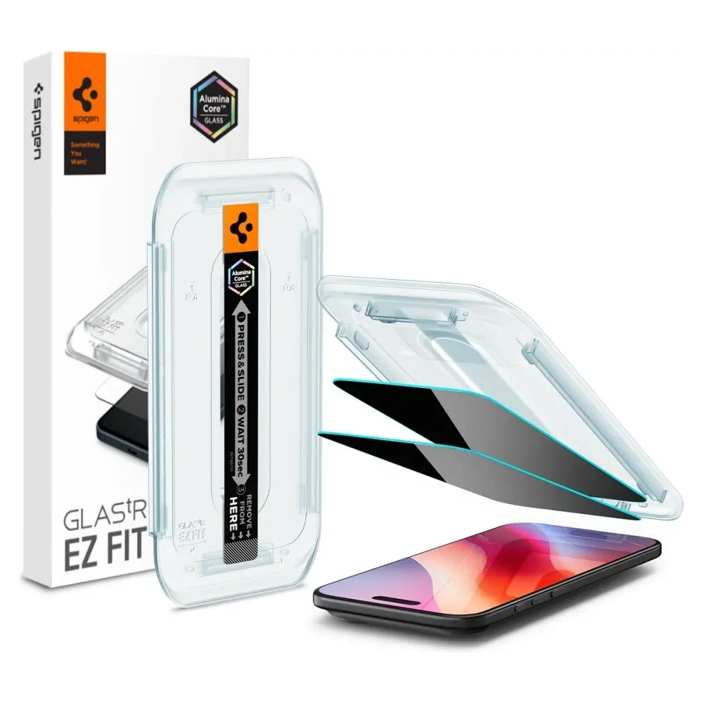 Szkło prywatyzujące Spigen Glas.tr ez Fit do Apple iPhone Air Privacy [2 PACK]