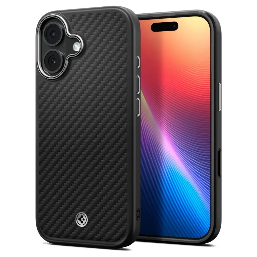 Etui Spigen Enzo Aramid T Mag MagSafe do Apple iPhone 17 Black/silver