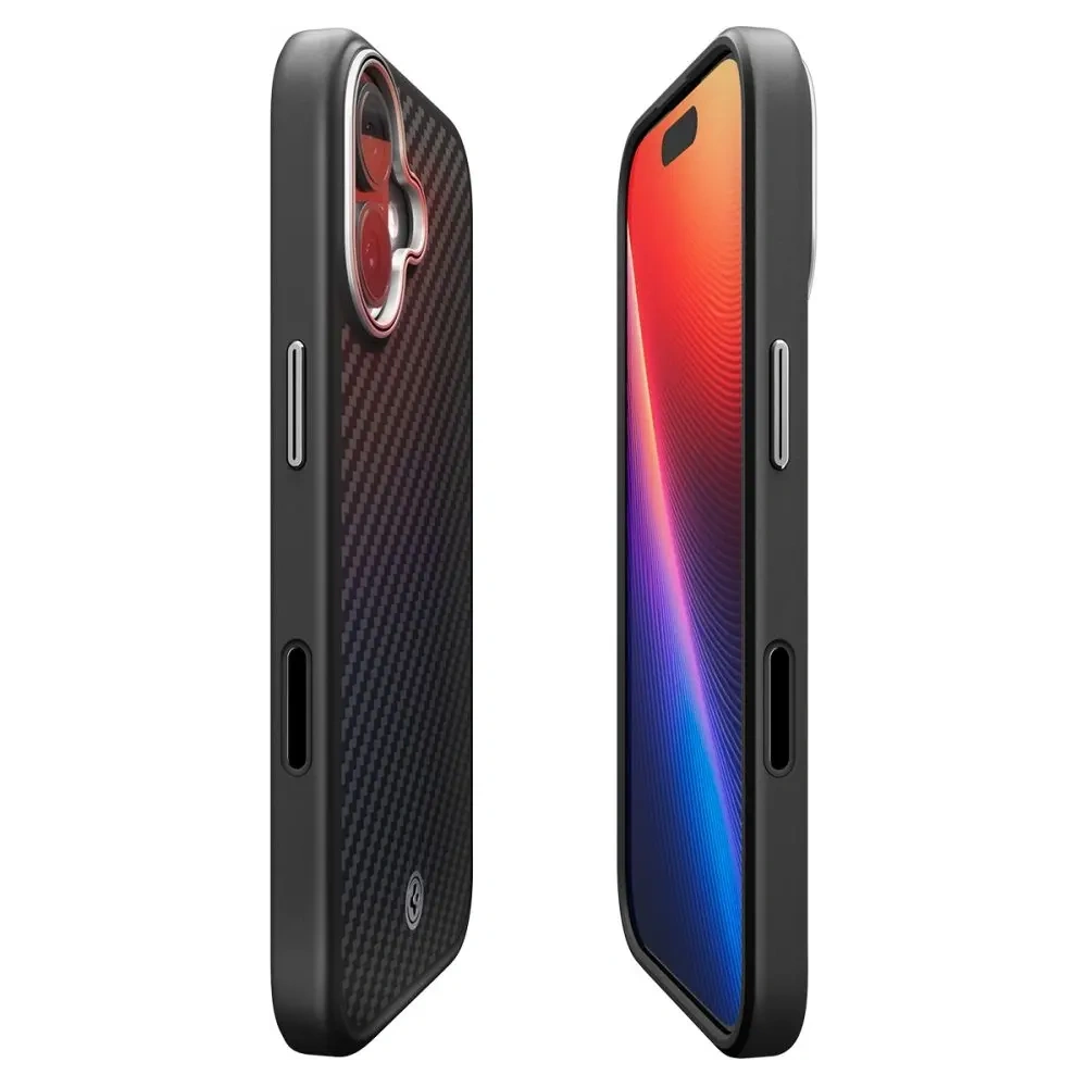 Etui Spigen Enzo Aramid T Mag MagSafe do Apple iPhone 17 Black/silver