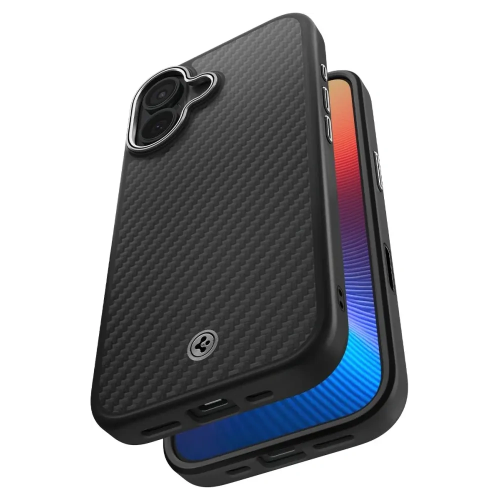 Etui Spigen Enzo Aramid T Mag MagSafe do Apple iPhone 17 Black/silver