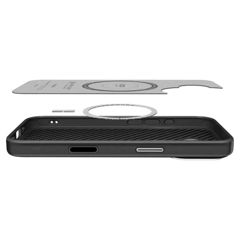 Etui Spigen Enzo Aramid T Mag MagSafe do Apple iPhone 17 Black/silver