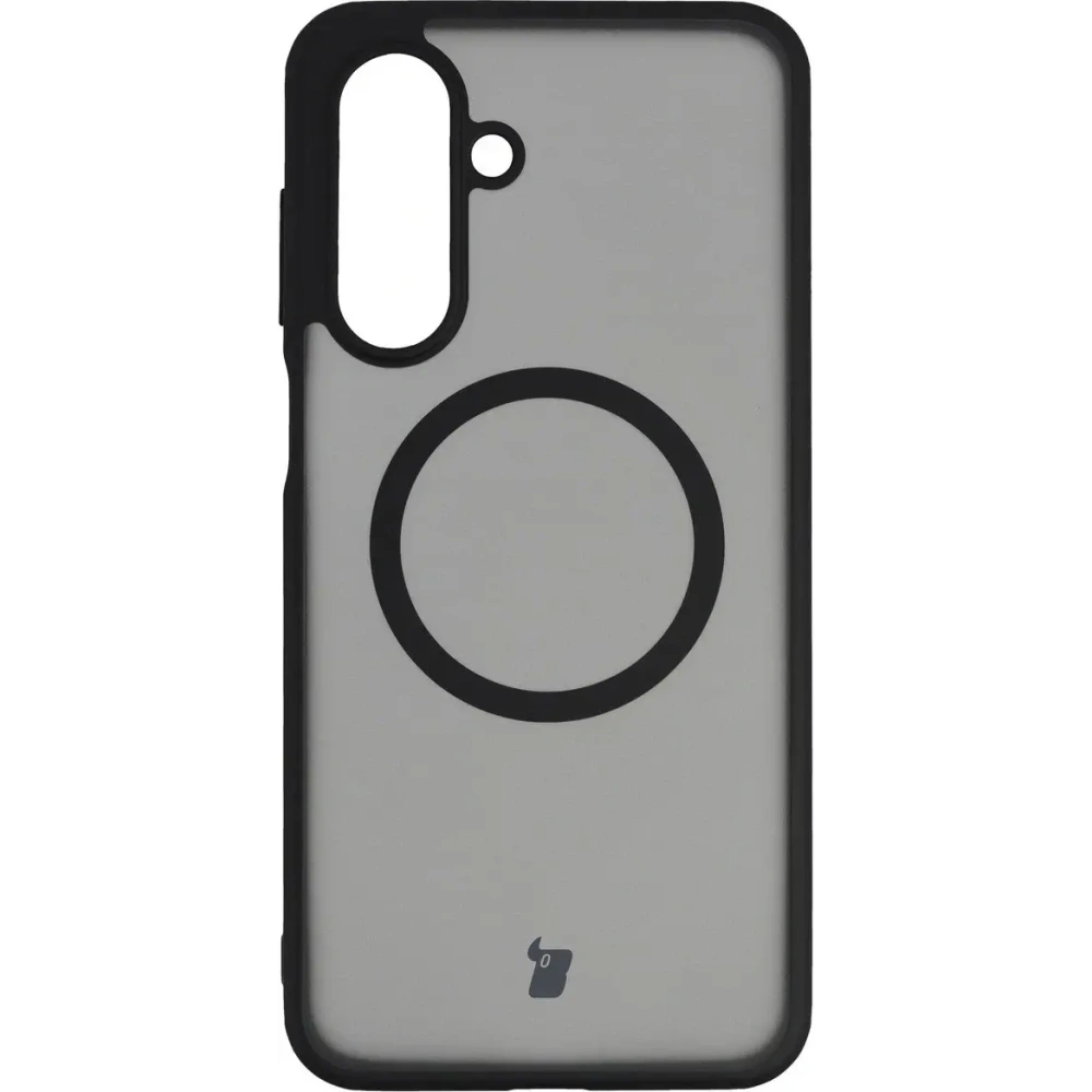 Etui z pierścieniem magnetycznym Bizon Case MatteO do Samsung Galaxy A17 5G przydymione-czarne