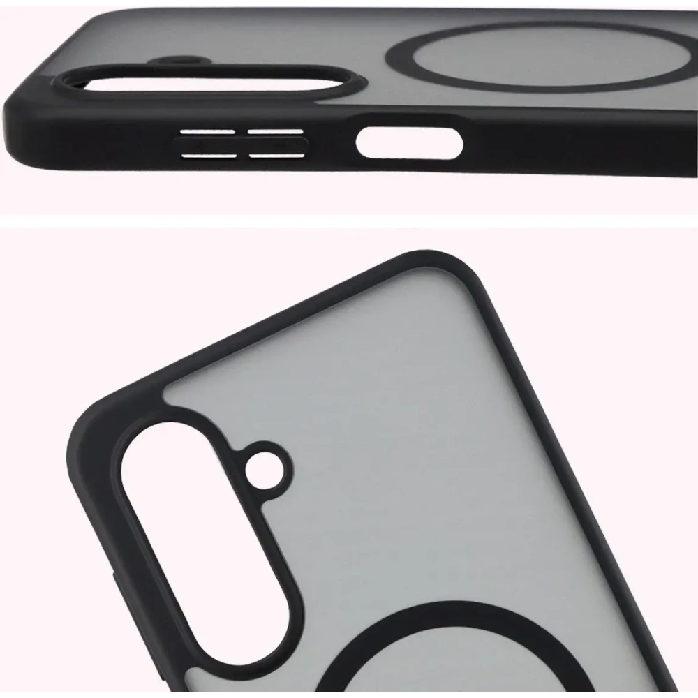 Etui z pierścieniem magnetycznym Bizon Case MatteO do Samsung Galaxy A17 5G przydymione-czarne