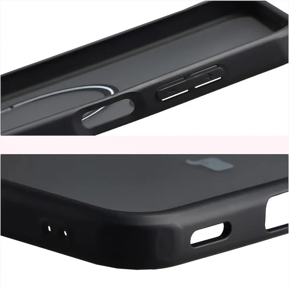 Etui z pierścieniem magnetycznym Bizon Case MatteO do Samsung Galaxy A17 5G przydymione-czarne