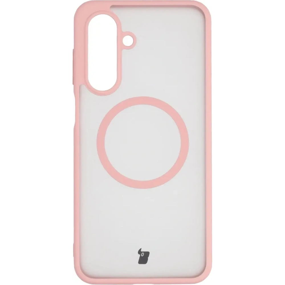 Etui z pierścieniem magnetycznym Bizon Case MatteO do Samsung Galaxy A17 5G przydymione-jasnoróżowe