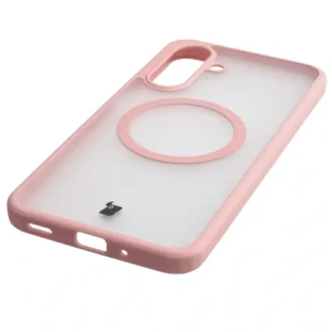 Etui z pierścieniem magnetycznym Bizon Case MatteO do Samsung Galaxy A17 5G przydymione-jasnoróżowe
