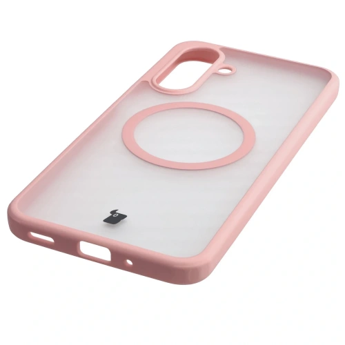 Etui z pierścieniem magnetycznym Bizon Case MatteO do Samsung Galaxy A17 5G przydymione-jasnoróżowe