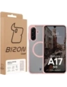 Etui z pierścieniem magnetycznym Bizon Case MatteO do Samsung Galaxy A17 5G przydymione-jasnoróżowe