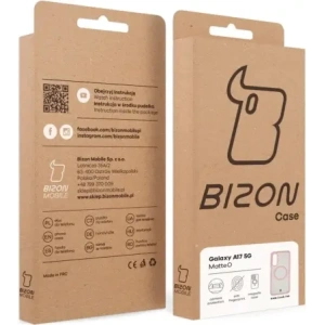 Etui z pierścieniem magnetycznym Bizon Case MatteO do Samsung Galaxy A17 5G przydymione-jasnoróżowe