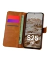 Etui z klapką Bizon Case Pocket do Samsung Galaxy S25 FE brązowe