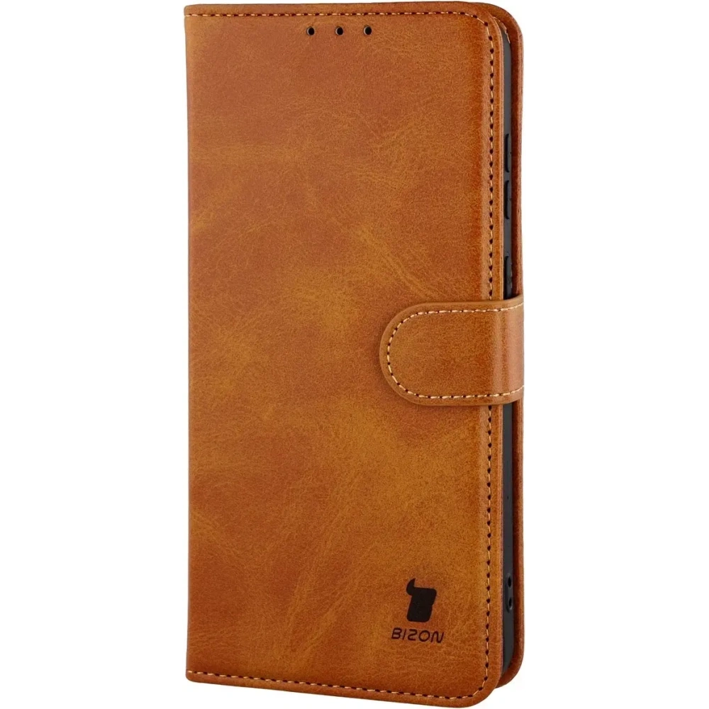 Etui z klapką Bizon Case Pocket do Samsung Galaxy S25 FE brązowe