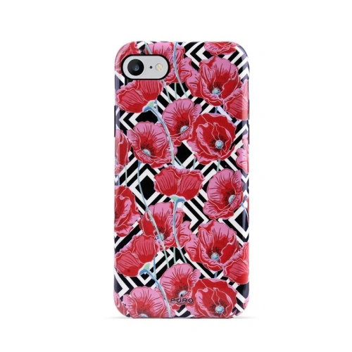 Kup Etui PURO Glam Geo Flowers Apple iPhone SE 2022/SE 2020/8/7/6s (Piros Pipacsok) - PUR046RED - {ean13} - Sklep Home Screen