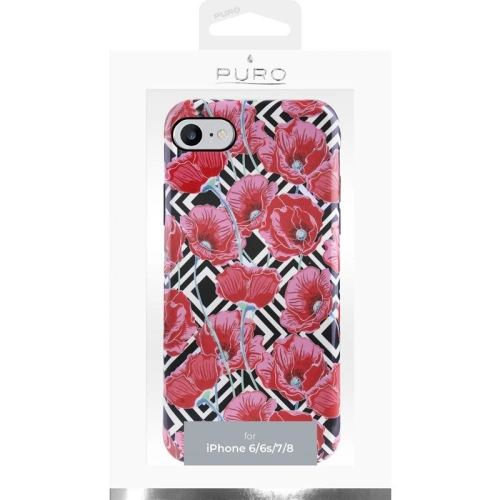 Kup Apple PURO Glam Geo Blumen Tasche iPhone SE 2022/SE 2020/8/7/6s (Rote Mohnblumen) - PUR046RED - {ean13} - Sklep Home Screen