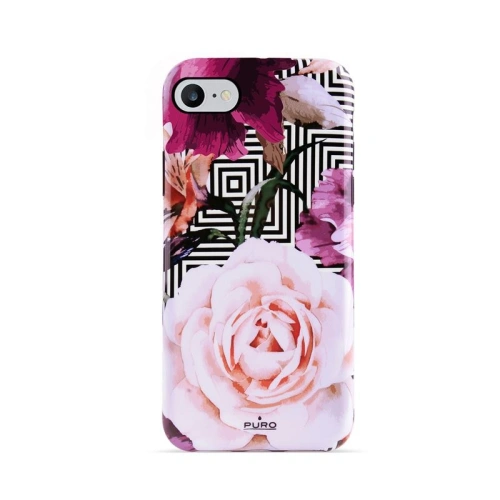 Kup Etui PURO Glam Geo Flowers Apple iPhone SE 2022/SE 2020/8/7/6s (Rózsaszín Pünkösdi Rózsák) - PUR047PNK - {ean13} - Sklep Home Screen