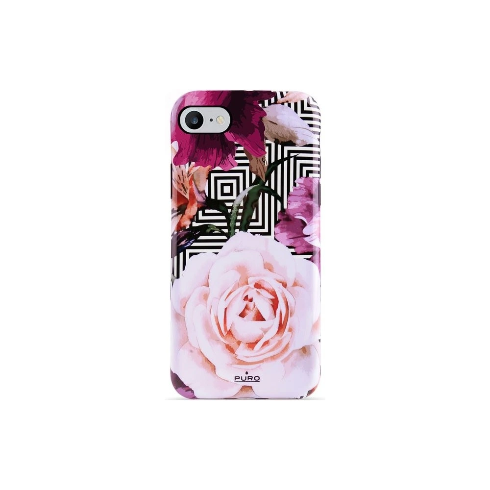 Etui PURO Glam Geo Flowers Apple iPhone SE 2022/SE 2020/8/7/6s (Pink Peonies)