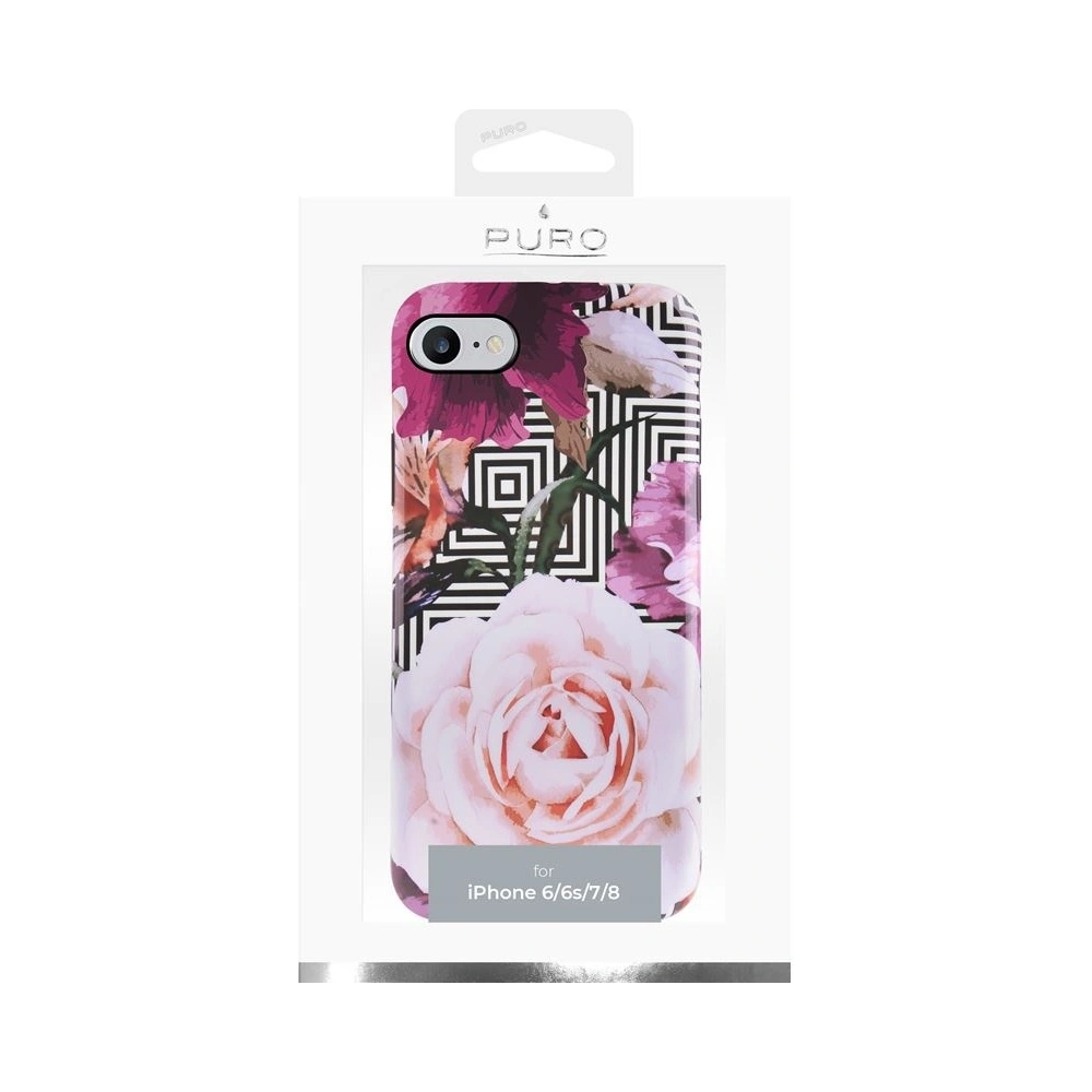 Etui PURO Glam Geo Flowers Apple iPhone SE 2022/SE 2020/8/7/6s (Pink Peonies)