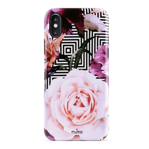 Kup Apple PURO Glam Geo Blumen Tasche iPhone XS Max (Rosa Pfingstrosen) - PUR049PNK - {ean13} - Sklep Home Screen
