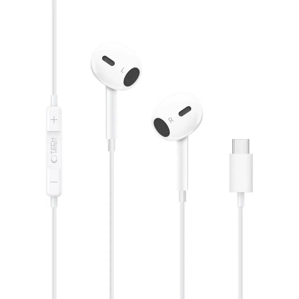 Słuchawki douszne Tech-Protect Ultraboost USB-C Earphone Core G2 White