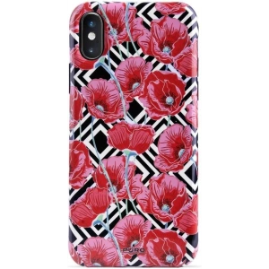 Kup Apple PURO Glam Geo Blumen Tasche iPhone XS/X (Rote Mohnblumen) - PUR050RED - {ean13} - Sklep Home Screen