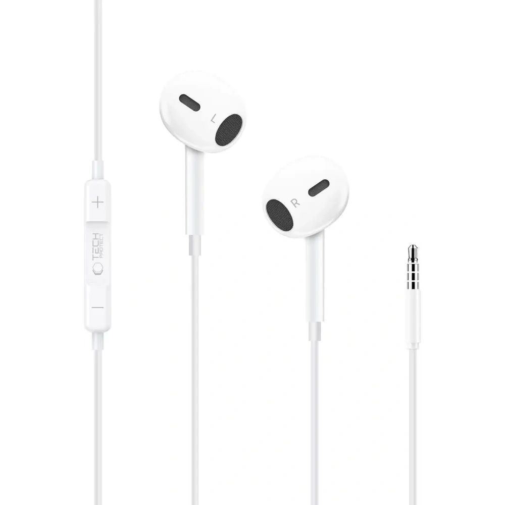 Słuchawki douszne Tech-Protect Ultraboost Mini Jack Earphone Core G2 White