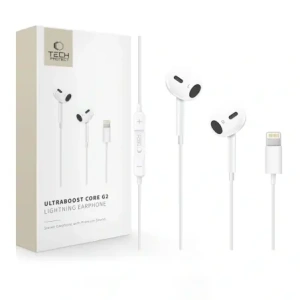 Słuchawki douszne Tech-Protect Ultraboost Lightning Earphone Core G2 White