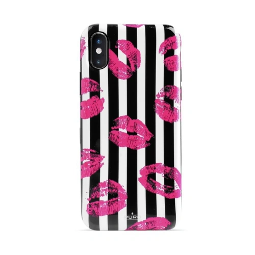 Kup Etui PURO Glam Miami Stripes pentru Apple iPhone XS/X (Kiss) - PUR052KIS - {ean13} - Sklep Home Screen