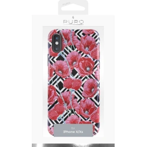 PURO Glam Geo Flowers Apple iPhone XS/X (Red Poppies)