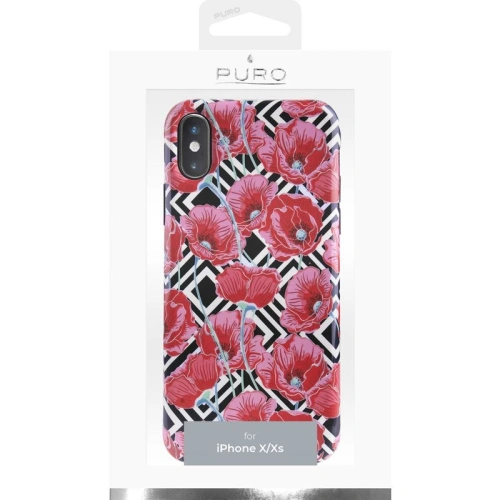 Buy PURO Glam Geo Flowers Apple iPhone XS/X (Red Poppies) - PUR050RED - {ean13} - Home Screen Store Europe