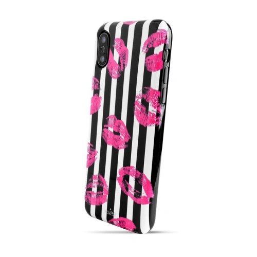 Kup Etui PURO Glam Miami Stripes pentru Apple iPhone XS/X (Kiss) - PUR052KIS - {ean13} - Sklep Home Screen