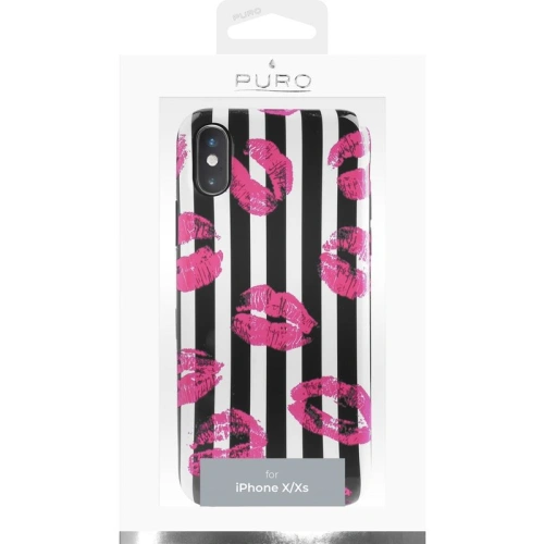 Kup Etui PURO Glam Miami Stripes pentru Apple iPhone XS/X (Kiss) - PUR052KIS - {ean13} - Sklep Home Screen