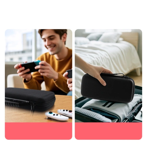 Etui Dux Ducis do Nintendo Switch 2 z rączką i przegródkami na gry czarny