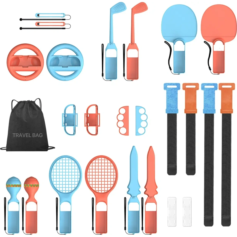 Zestaw akcesoriów Dux Ducis 25w1 do Nintendo Switch 2 do gier sportowych z torbą wielokolorowy