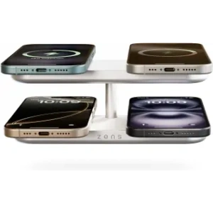 Ładowarka bezprzewodowa ZENS Quattro Wireless Charger Pro 4 Qi2 do czterech urządzeń (4x15W) kompatybilna z MagSafe (whi