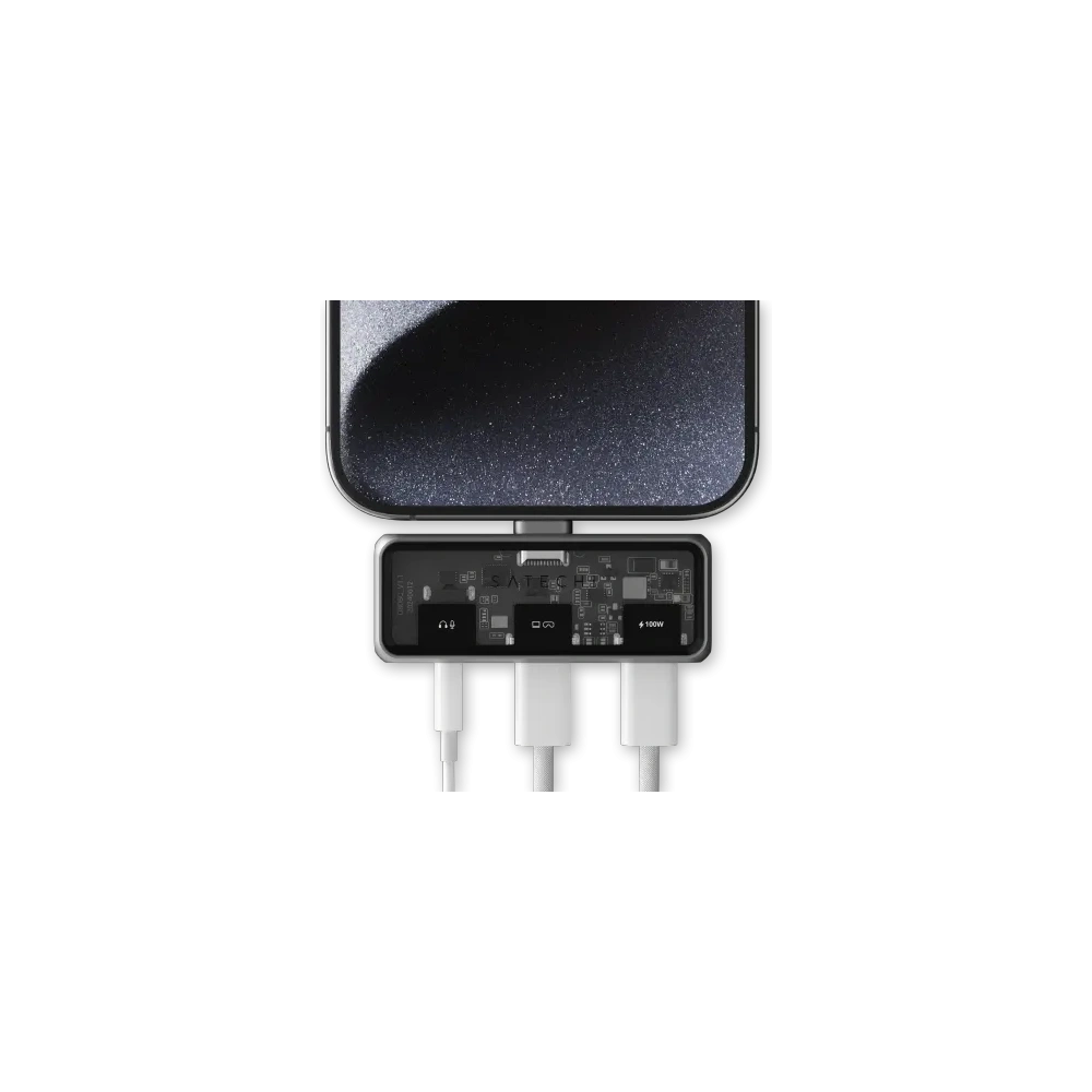Adapter mobilny Satechi Mobile XR Hub with Audio, USB-C / USB-C PD 100W, USB-C DP 1.4 4K@60Hz, Jack 3.5mm szary