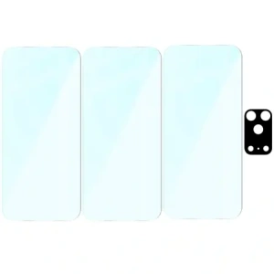 3x Szkło hartowane + szybka na aparat Bizon Glass Clear Pack do Apple iPhone 17 Pro