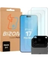 3x Szkło hartowane + szybka na aparat Bizon Glass Clear Pack do Apple iPhone 17 Pro Max