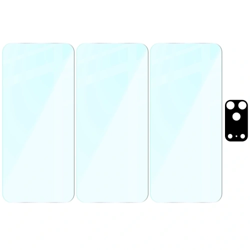 3x Szkło hartowane + szybka na aparat Bizon Glass Clear Pack do Apple iPhone 17 Pro Max