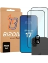 2x Szkło + szybka na aparat Bizon Edge Pack do Apple iPhone 17