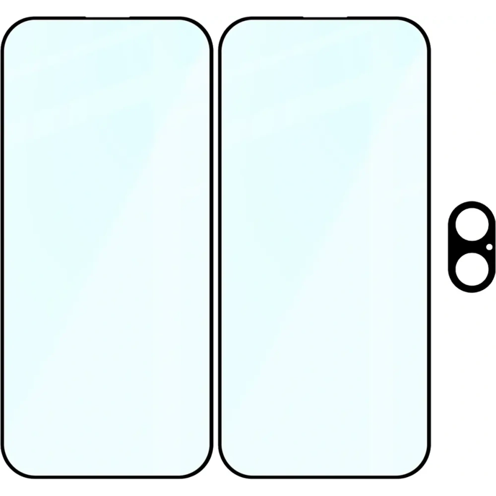 2x Szkło + szybka na aparat Bizon Edge Pack do Apple iPhone 17