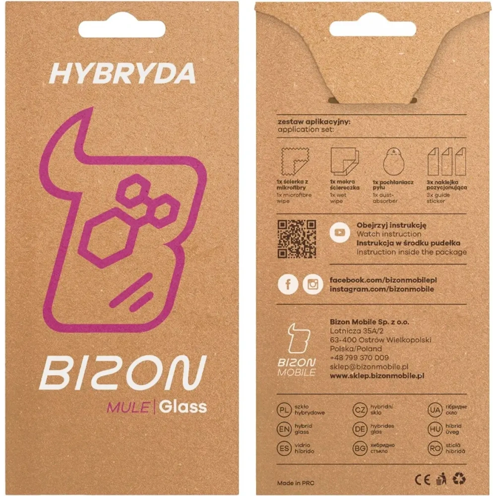 Elastyczne szkło hybrydowe Bizon Glass Mule do Oppo Reno 14