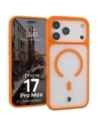 Etui z pierścieniem magnetycznym Bizon Case MatteO do Apple iPhone 17 Pro Max przydymione-pomarańczowe