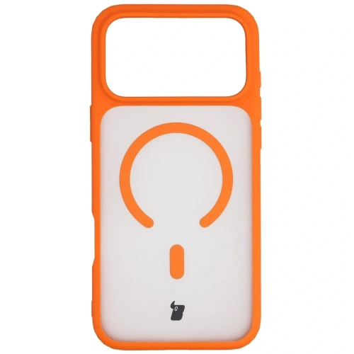 Etui z pierścieniem magnetycznym Bizon Case MatteO do Apple iPhone 17 Pro Max przydymione-pomarańczowe