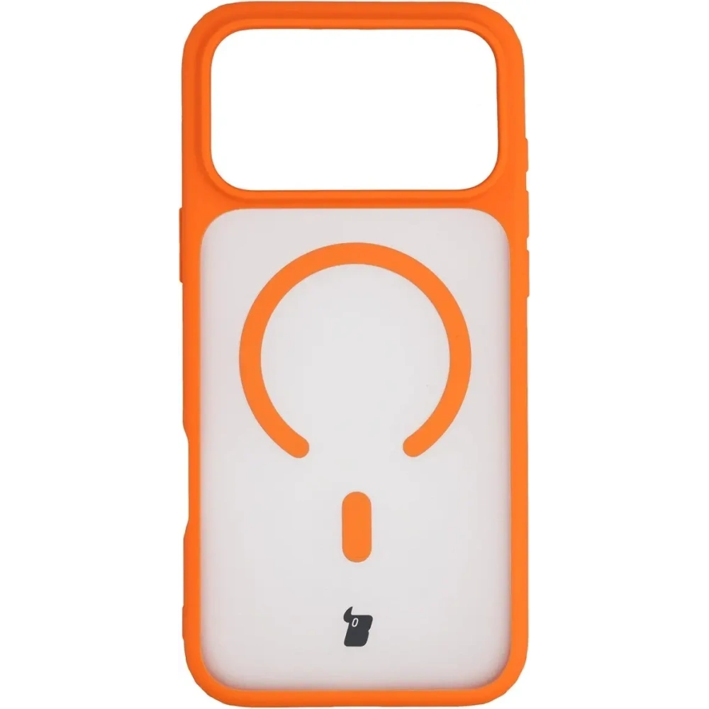 Etui z pierścieniem magnetycznym Bizon Case MatteO do Apple iPhone 17 Pro Max przydymione-pomarańczowe