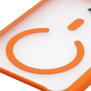 Etui z pierścieniem magnetycznym Bizon Case MatteO do Apple iPhone 17 Pro Max przydymione-pomarańczowe