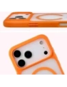 Etui z pierścieniem magnetycznym Bizon Case MatteO do Apple iPhone 17 Pro Max przydymione-pomarańczowe