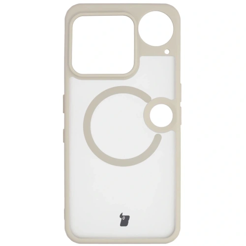 Etui z pierścieniem magnetycznym Bizon Case MatteO do Nothing Phone (3) przydymione-beżowe