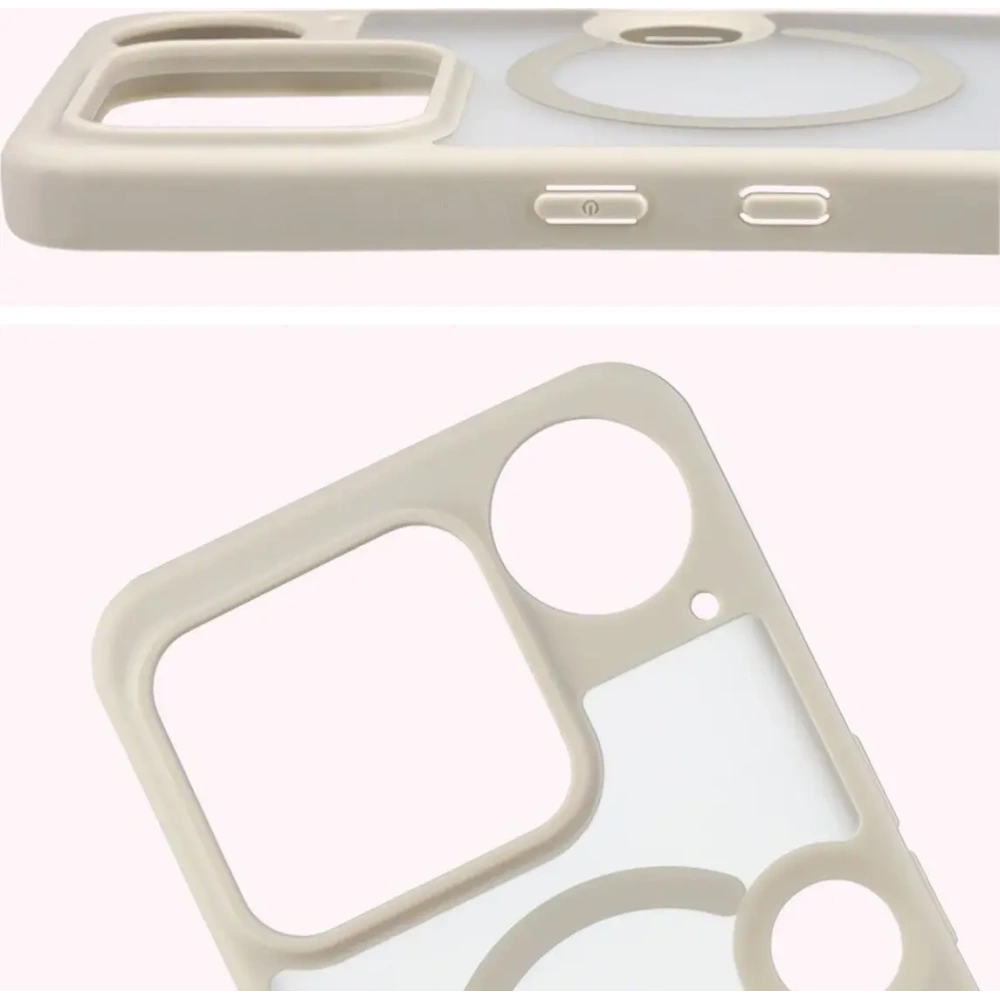 Etui z pierścieniem magnetycznym Bizon Case MatteO do Nothing Phone (3) przydymione-beżowe