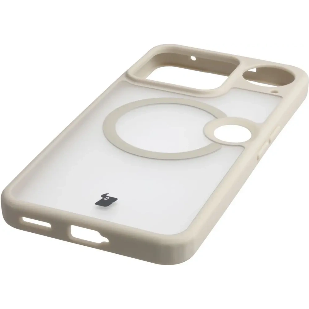 Etui z pierścieniem magnetycznym Bizon Case MatteO do Nothing Phone (3) przydymione-beżowe