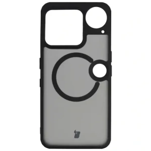 Etui z pierścieniem magnetycznym Bizon Case MatteO do Nothing Phone (3) przydymione-czarne